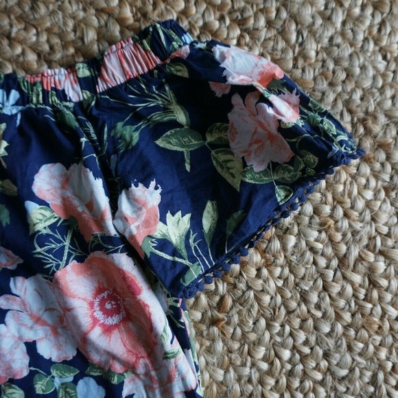 A. Byer Floral Short Blue Sleeve Dress Small - Picture 3 of 6